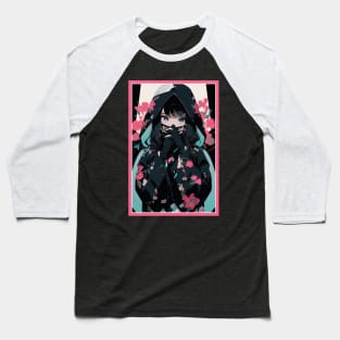 Aesthetic Anime Girl Pink Rosa Black | Quality Aesthetic Anime Design | Premium Chibi Manga Anime Art Baseball T-Shirt